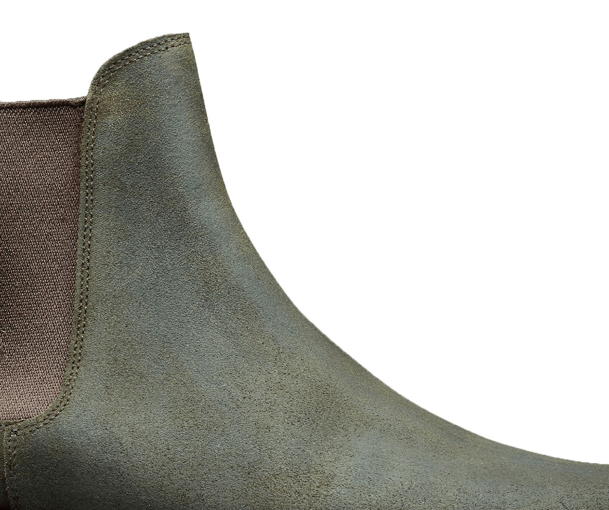 Margie 2 Green Rough-Out Suede