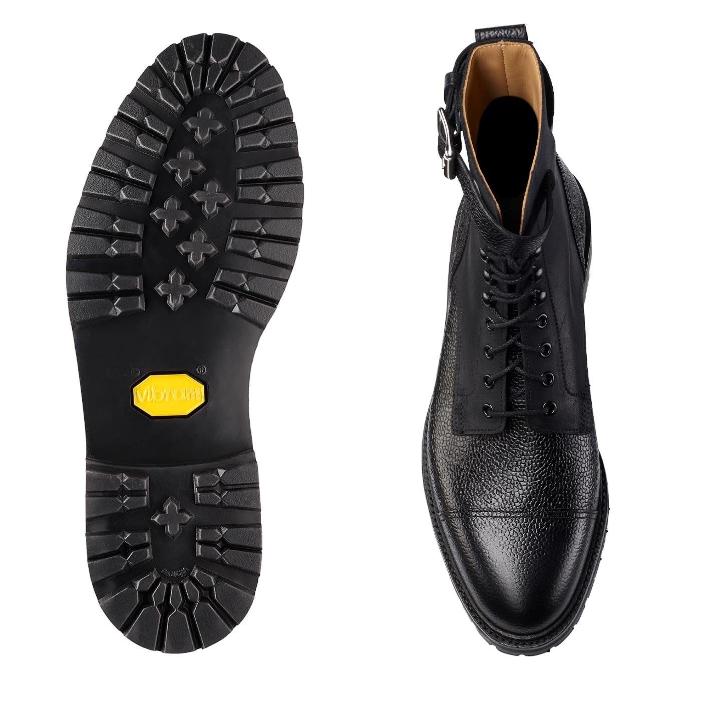 Aldershot Black Scotch Grain &amp; Black Rough-Out Suede