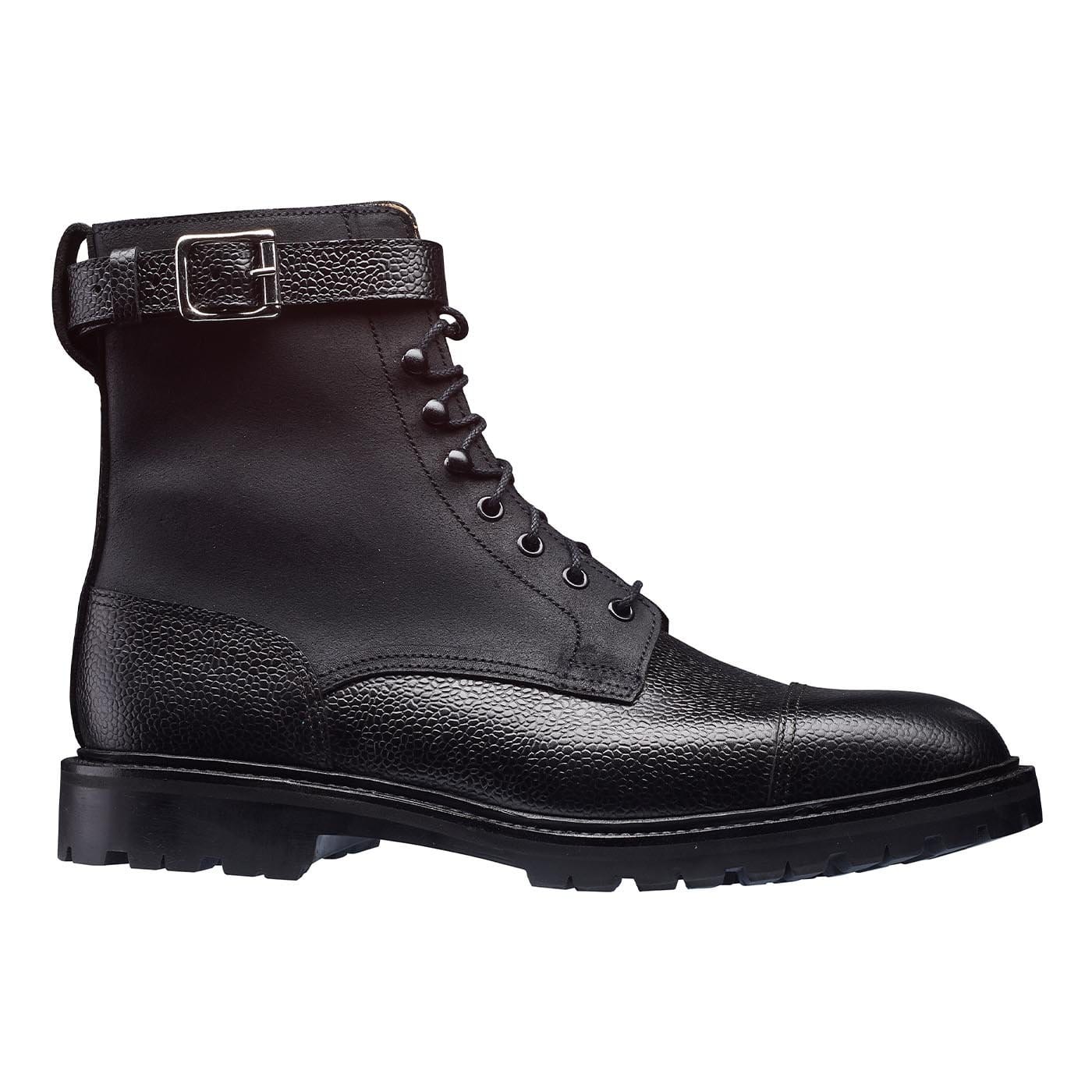 Aldershot Black Scotch Grain &amp; Black Rough-Out Suede