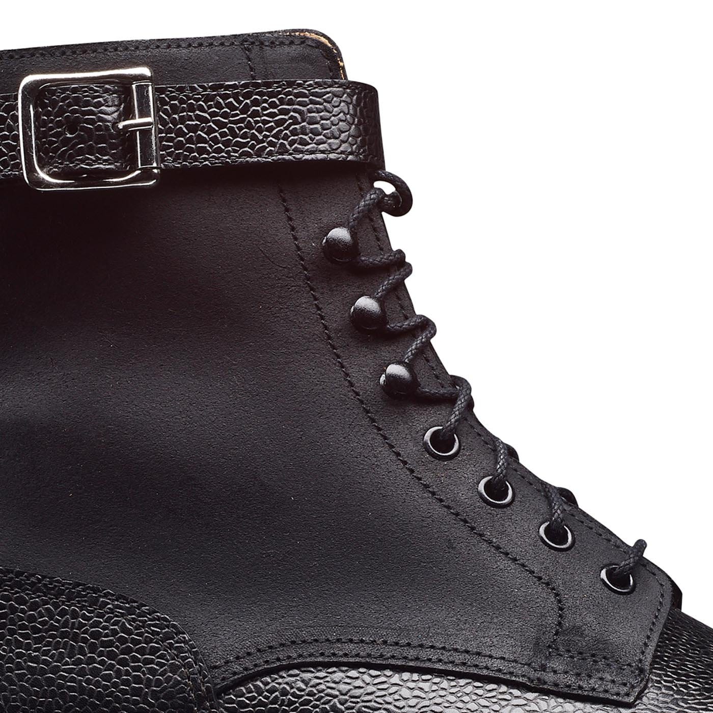 Aldershot Black Scotch Grain &amp; Black Rough-Out Suede