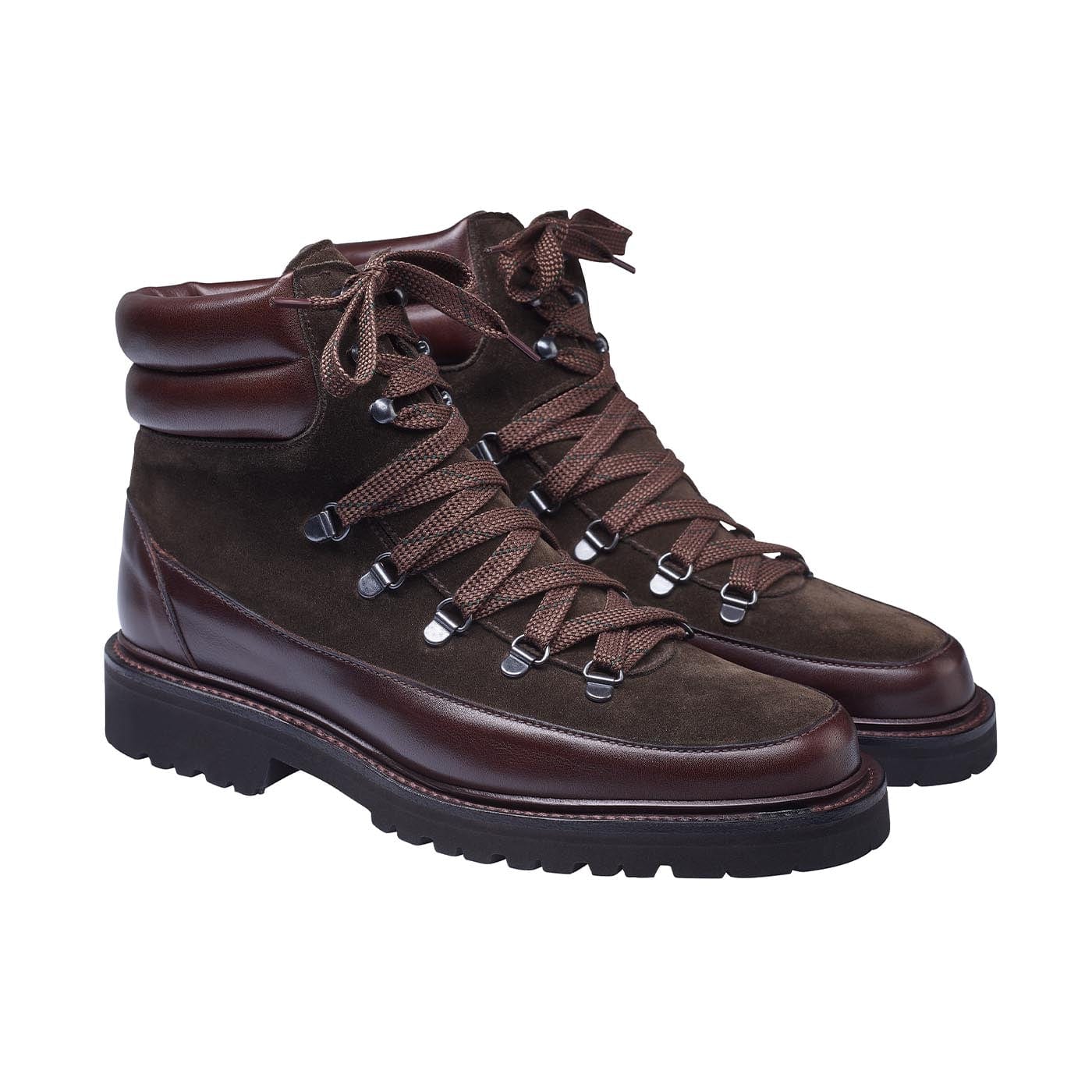 Annie Dark Brown Wax Calf &amp; Earth Green Suede