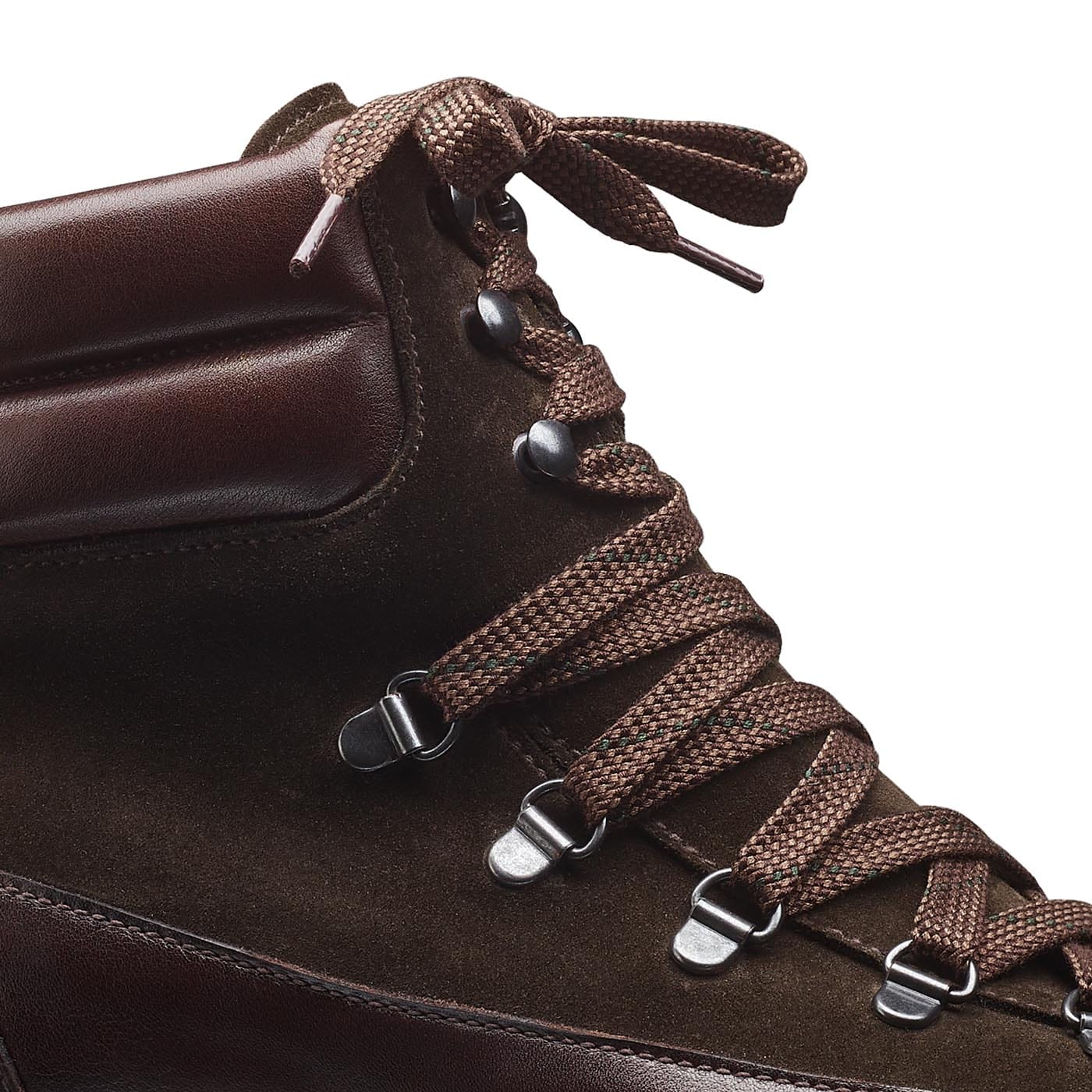 Annie Dark Brown Wax Calf &amp; Earth Green Suede