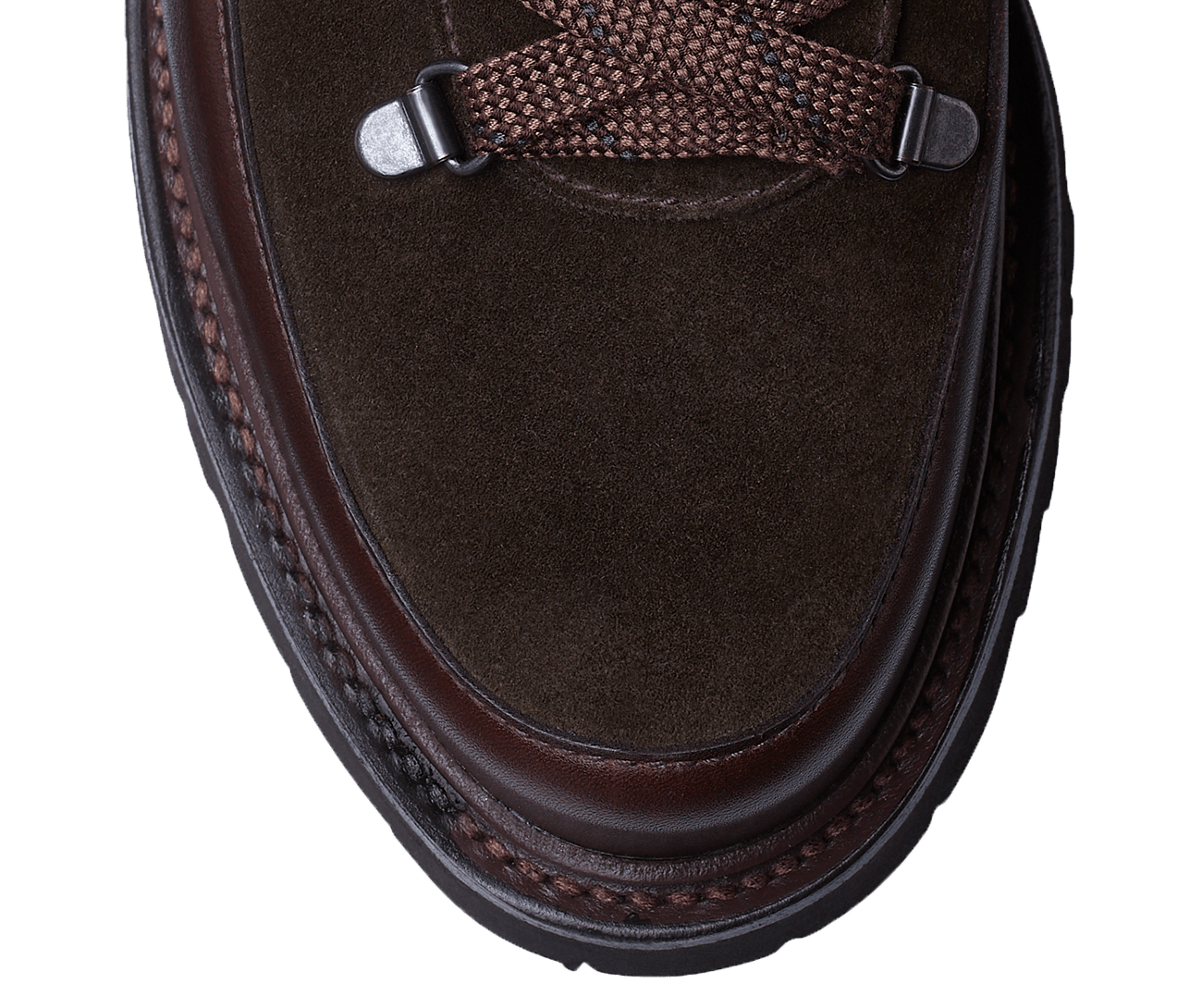 Annie Dark Brown Wax Calf &amp; Earth Green Suede