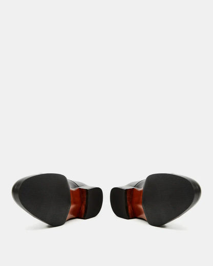 Black Cap Toe Oxford with Rubber Half Soles