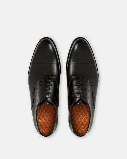 Black Cap Toe Oxford with Rubber Half Soles