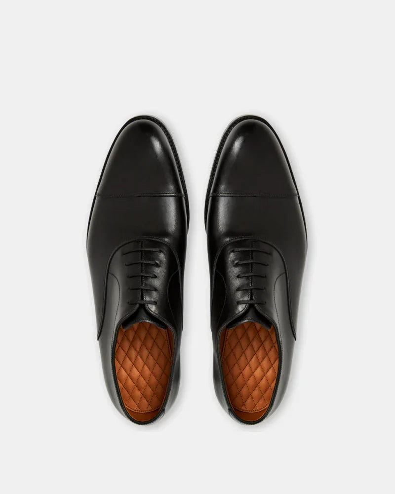 Black Cap Toe Oxford with Rubber Half Soles