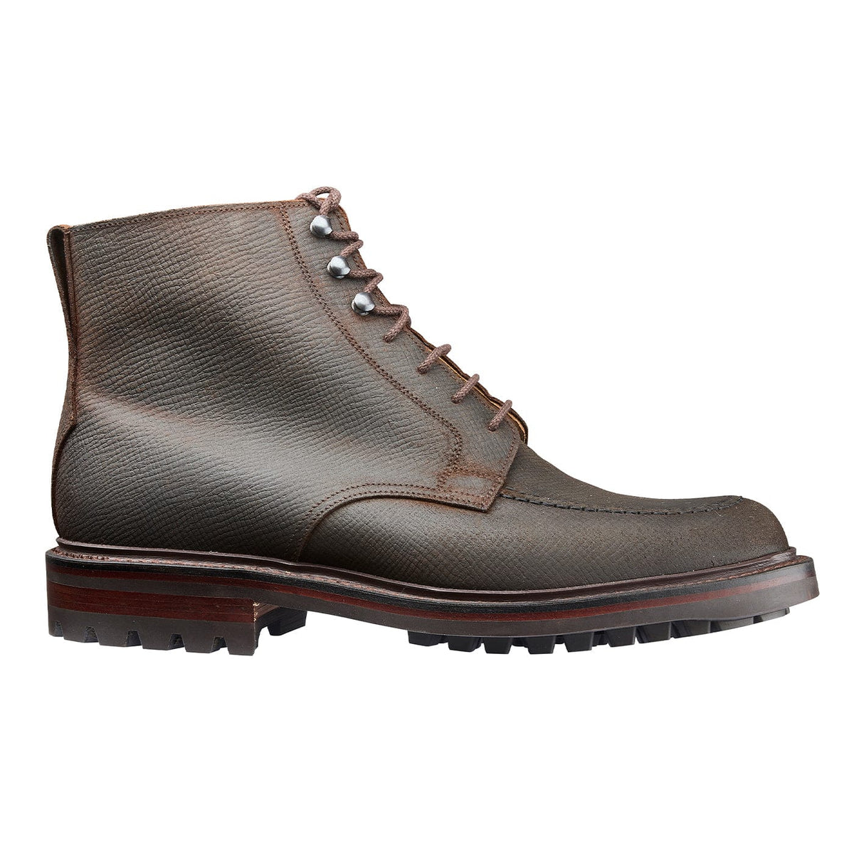 Galway 3 Dark Brown Hatch Grain Rough-Out Suede