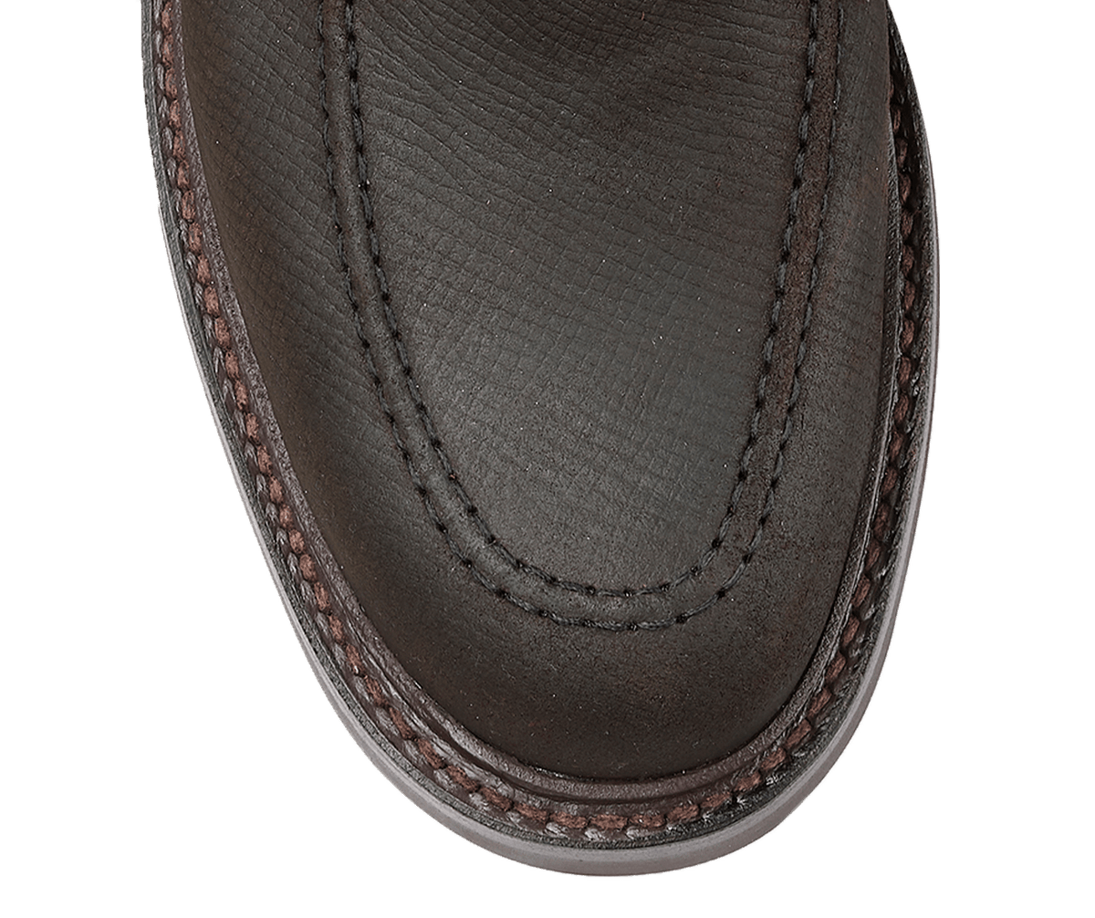 Galway 3 Dark Brown Hatch Grain Rough-Out Suede