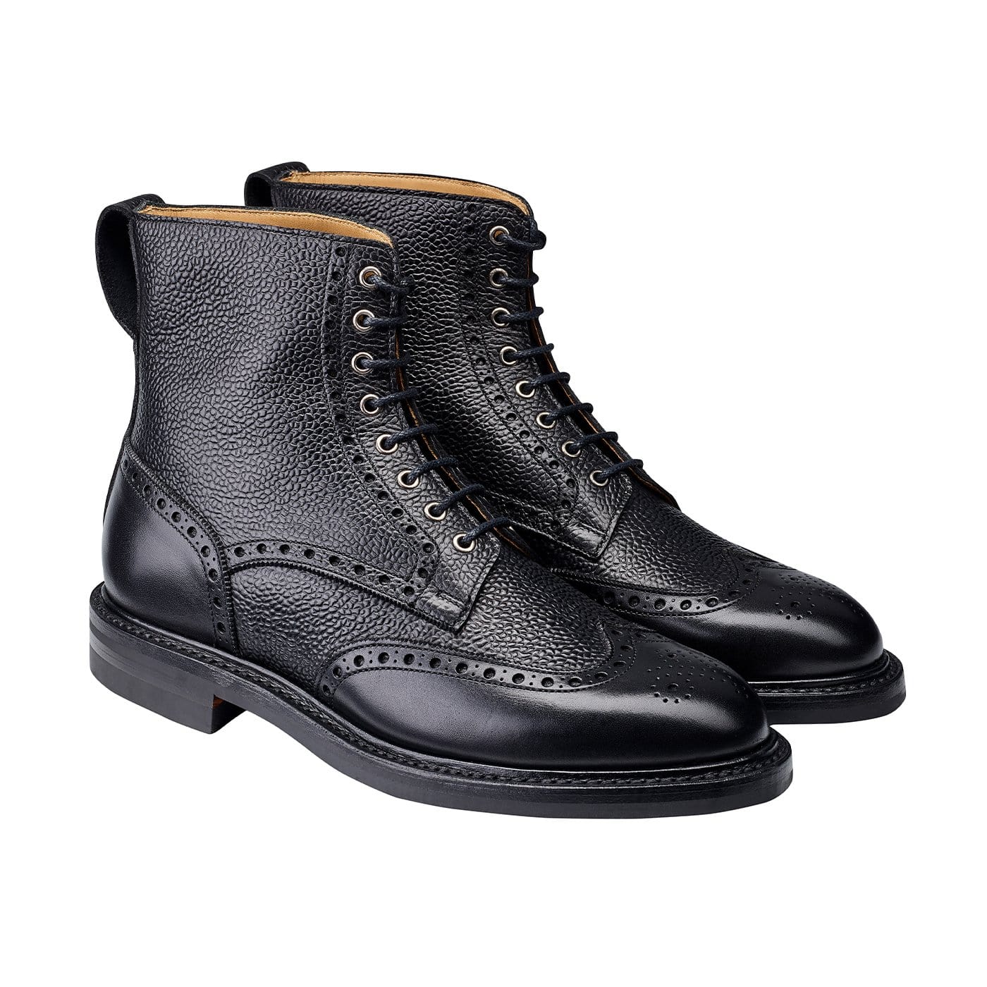 Grace 2 Black Calf &amp; Black Scotch Grain