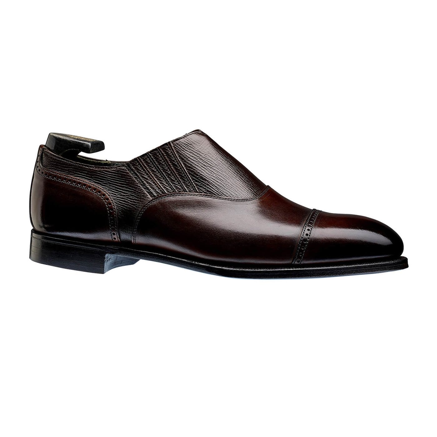 Magee Dark Brown Antique Calf &amp; Dark Brown Willow Grain