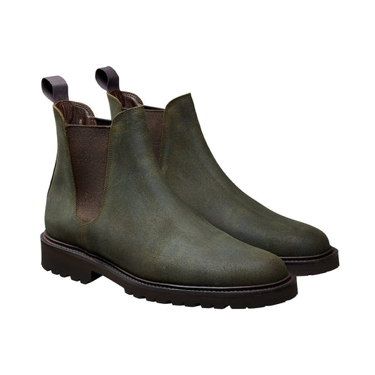 Margie 2 Green Rough-Out Suede