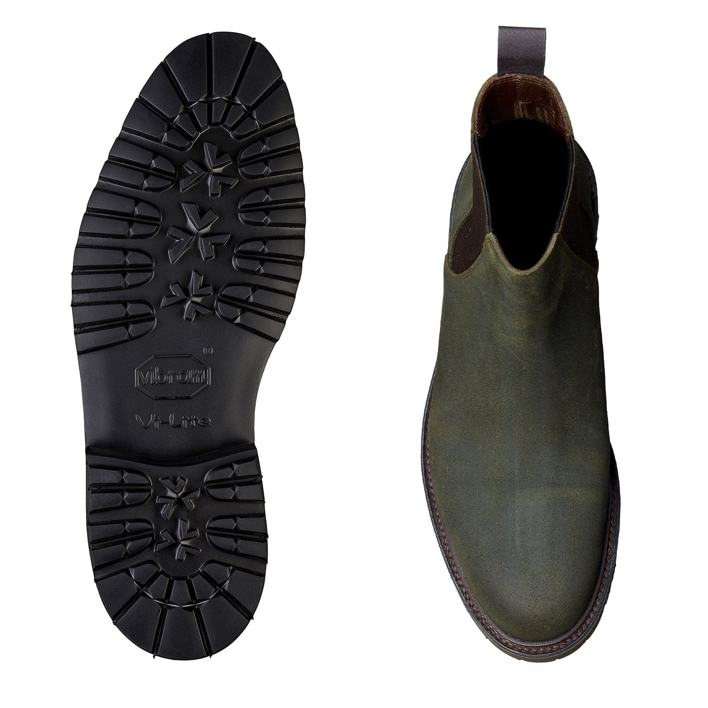 Margie 2 Green Rough-Out Suede