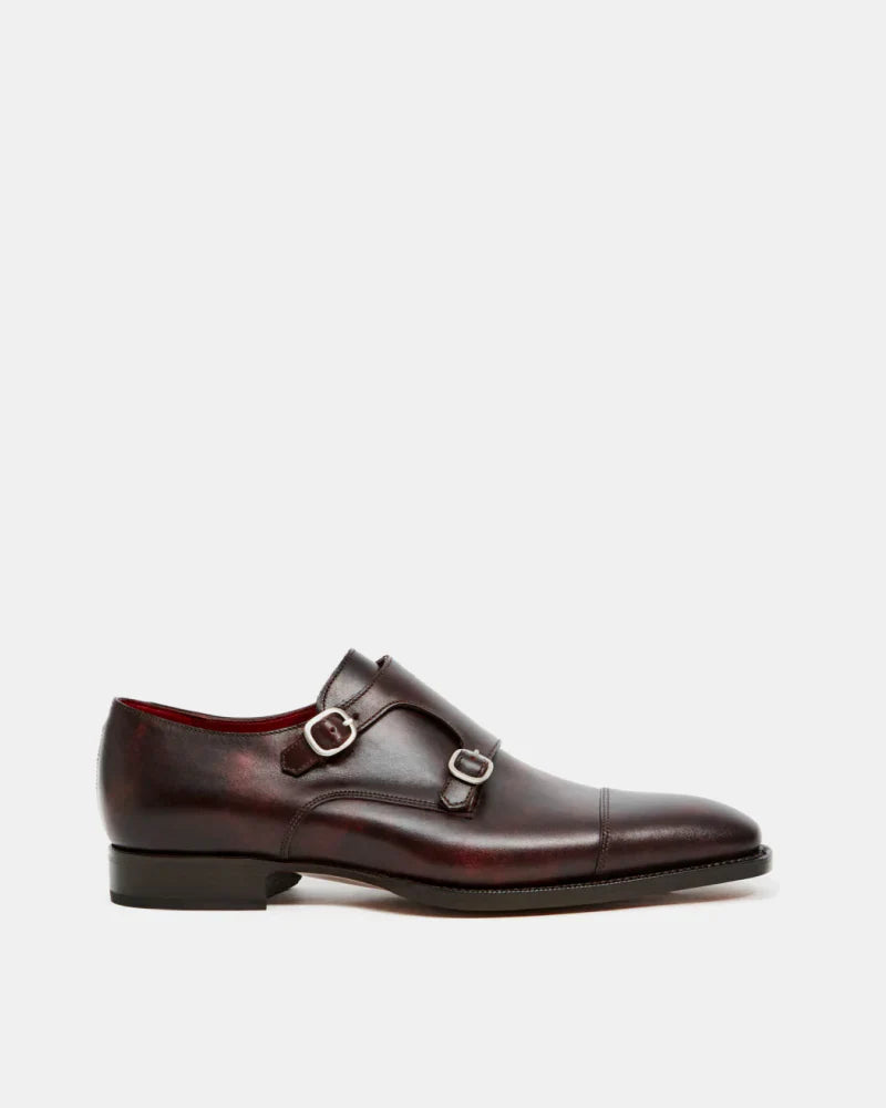 Museum Oxblood Double Monk Strap Dress Shoe