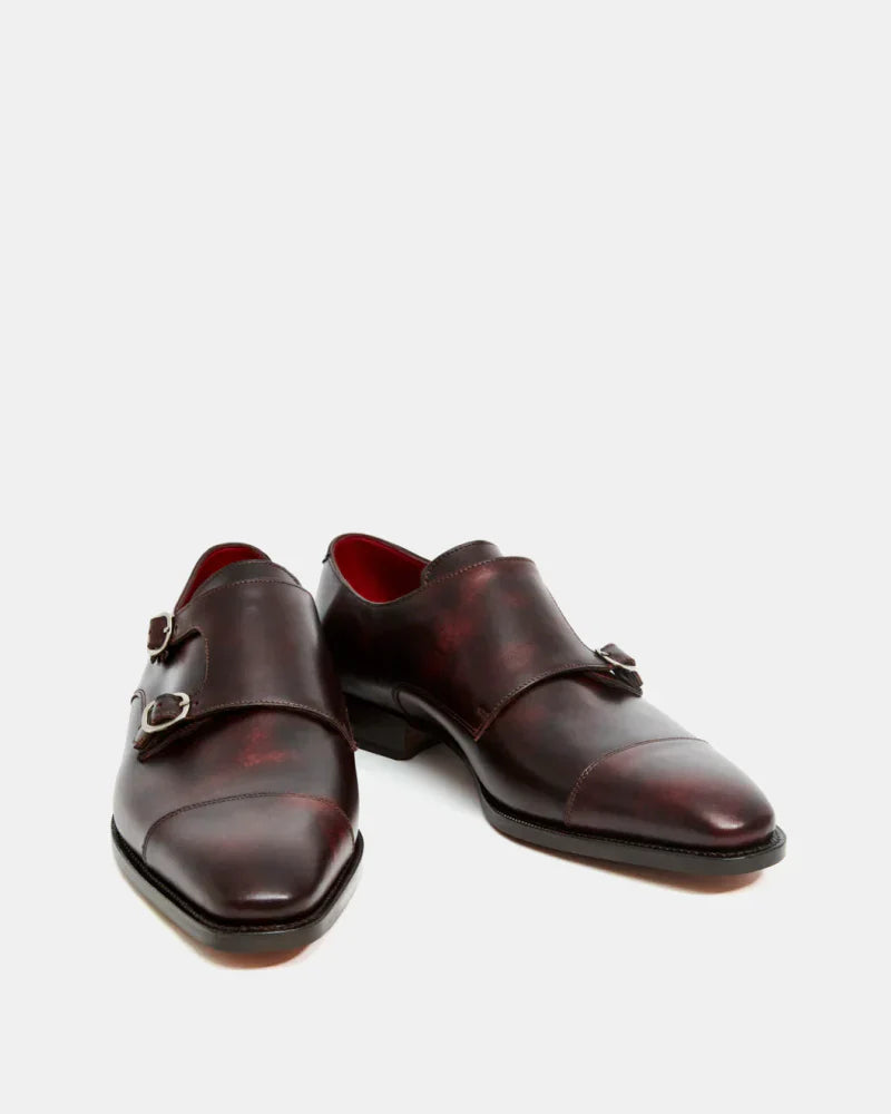 Museum Oxblood Double Monk Strap Dress Shoe