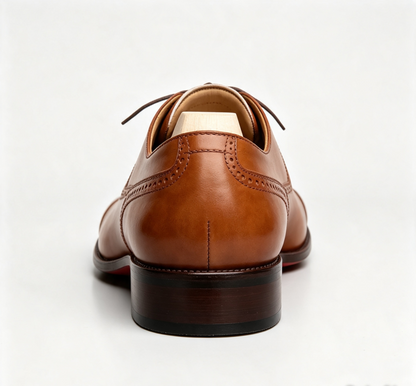 ArtisanWalk Brown Cap-Toe Oxford Shoes — Red Sole Leather Dress Shoes