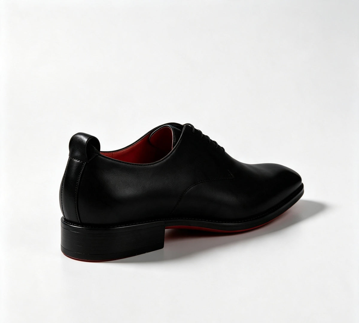 ArtisanWalk Black Whole-Cut Oxford Shoes — Red Sole Luxury Dress Shoes