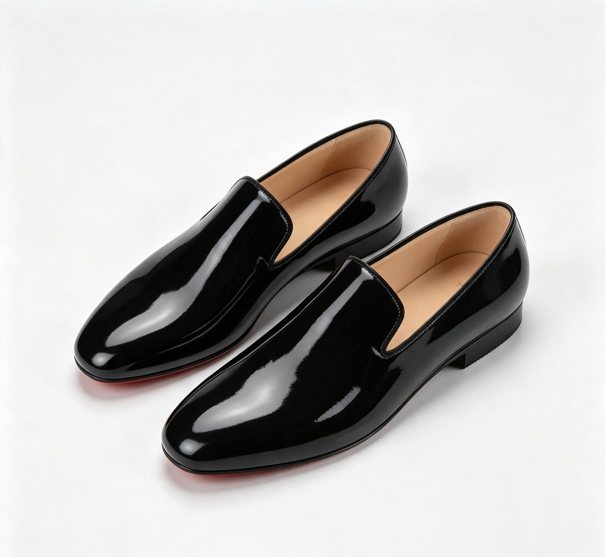 ArtisanWalk Black Patent Leather Loafers — Red Sole Luxury Slip-On Shoes