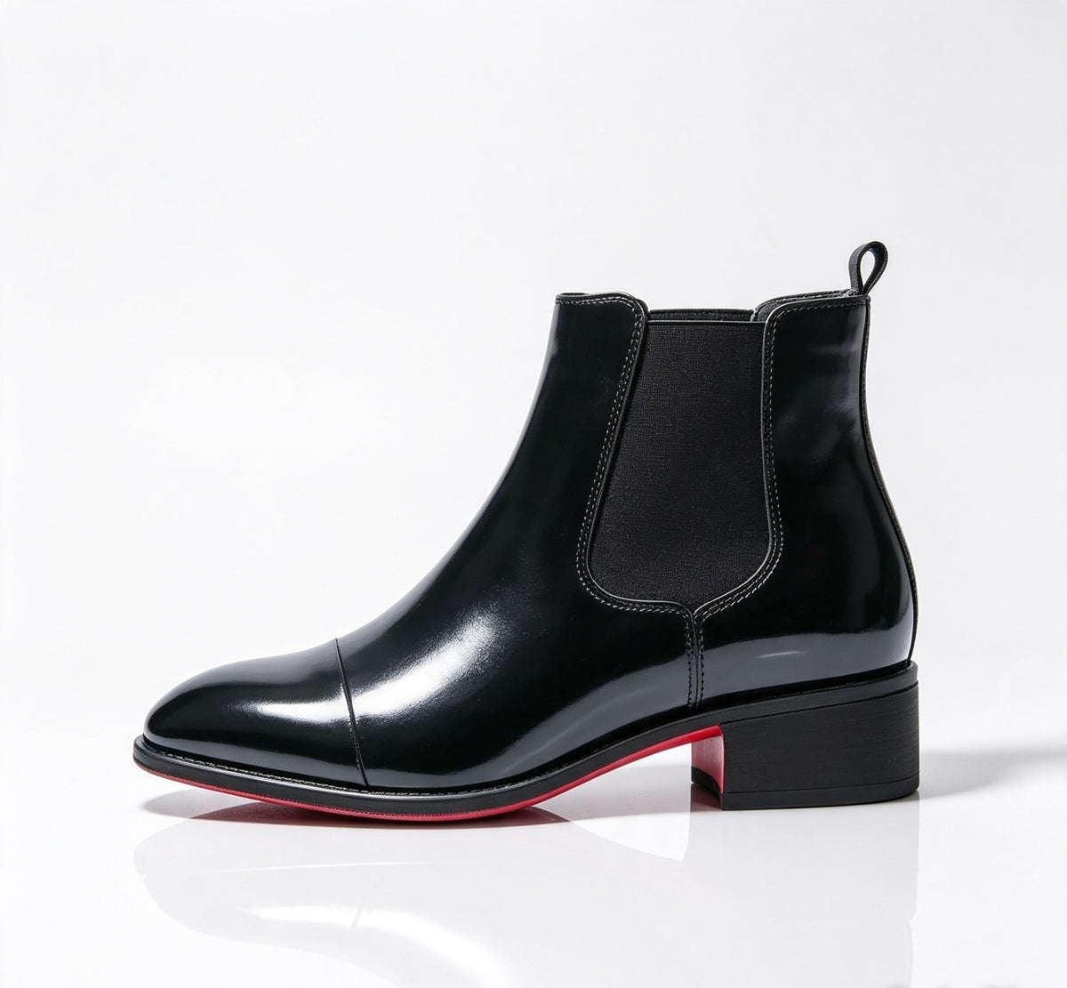 ArtisanWalk Black Leather Chelsea Boots — Red Sole Luxury Ankle Boots