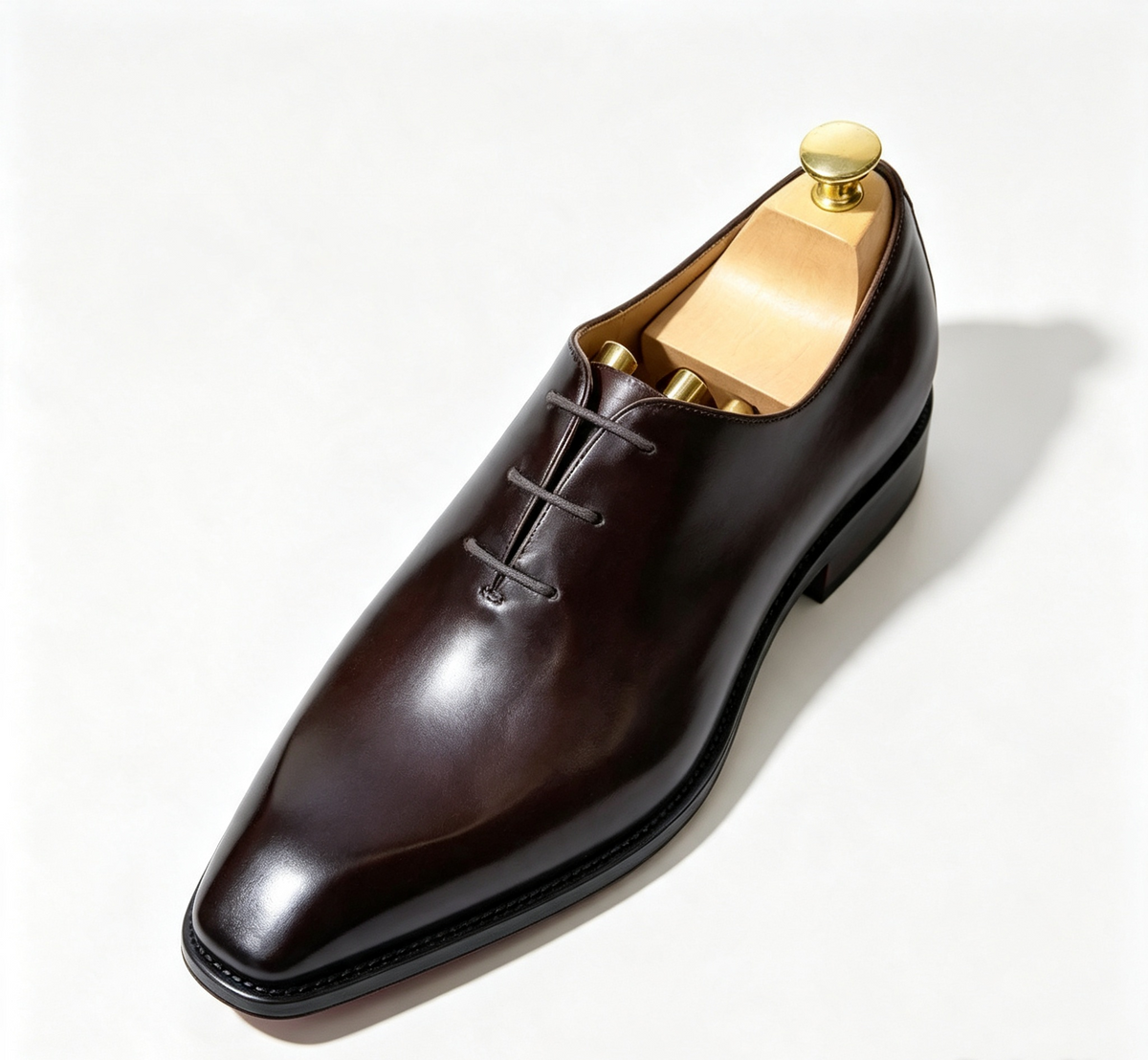 ArtisanWalk Black Whole-Cut Oxford Shoes — Red Sole Luxury Dress Shoes