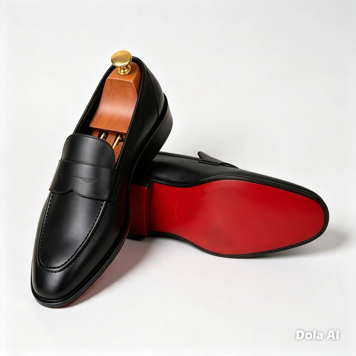 ArtisanWalk Black Penny Loafers — Red Sole Luxury Leather Slip-On Shoes