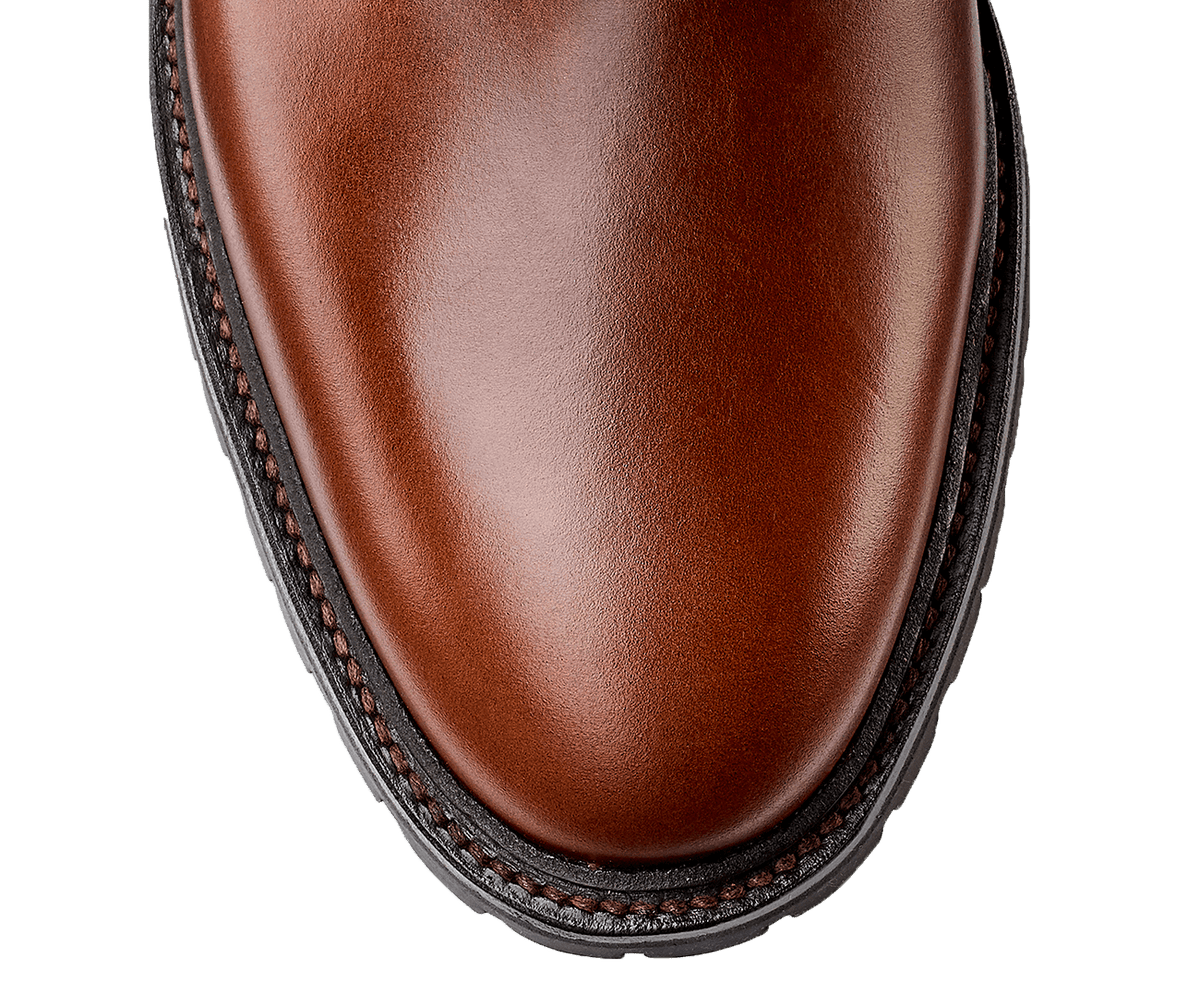 Ross Chocolate Hurricane Hide & Earth Green Suede Collar