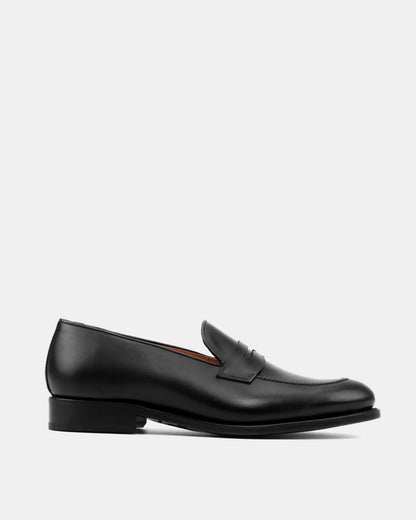 Smith Black Calf Penny Loafer - 675